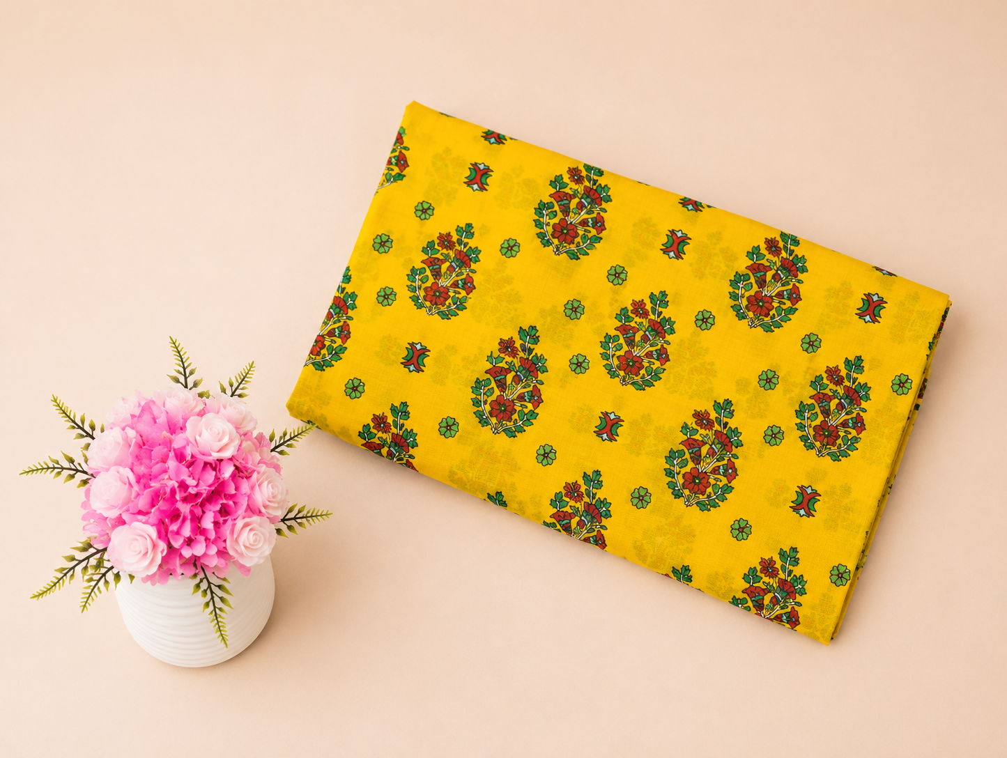 FizzabyZahir Mustard Muse – Premium All-Over Printed Lawn 2 Piece Unstitched Suit