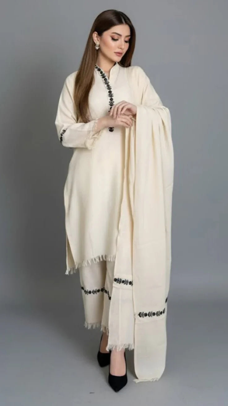 Luxury Premium Dhanak Embroidered 3PC Winter Set