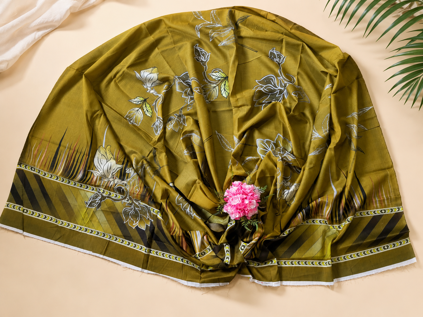 FizzabyZahir Olive Royale – Luxury Embroidered Lawn 3 Piece Unstitched Suit