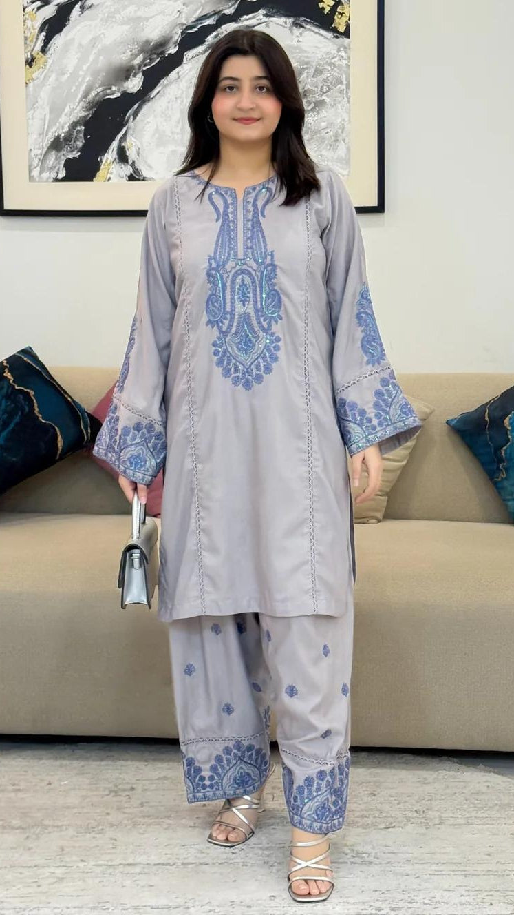 Aliya Embroidered Farshi Shalwar 2PC