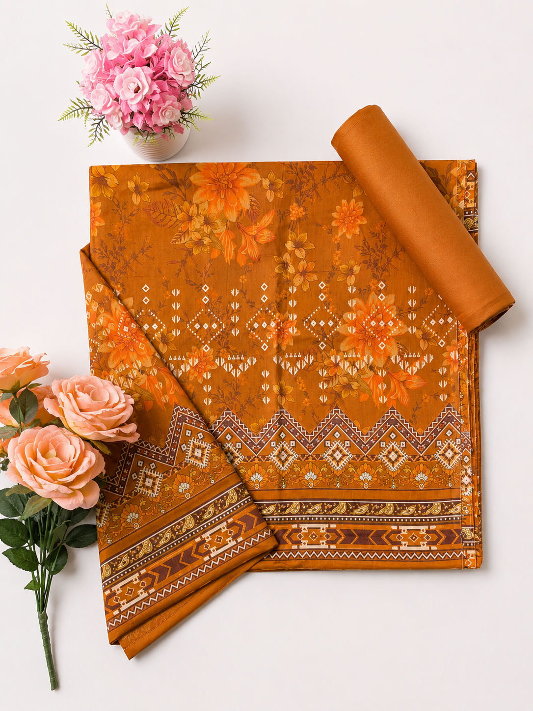 FizzabyZahir Amber Heritage – Luxury Printed Lawn 3 Piece Unstitched Suit