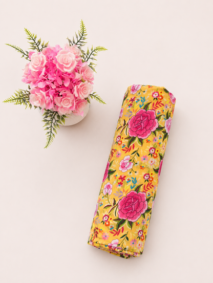 FizzabyZahir Golden Rose Garden – Premium Printed Lawn 2 Piece Unstitched Suit
