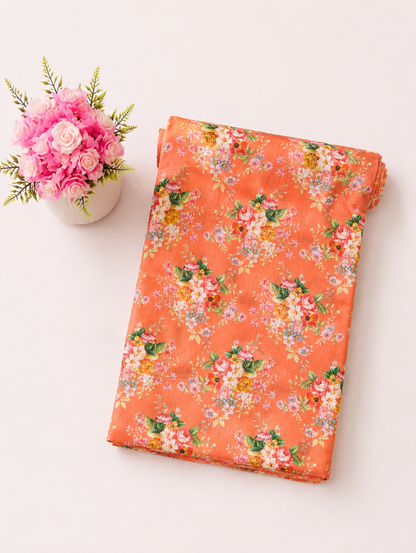FizzabyZahir Coral Blossom – Premium Printed Lawn 2 Piece Unstitched Suit