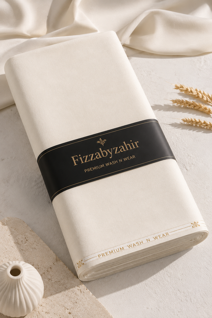 FizzabyZahir Executive Off White – Premium Men's Unstitched Collection