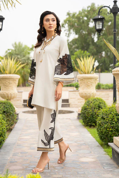 Almond Embroidered 2PC Premium