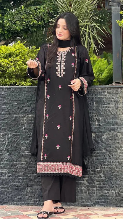 Anika Embroidered 3PC Mid-Season Luxury Set
