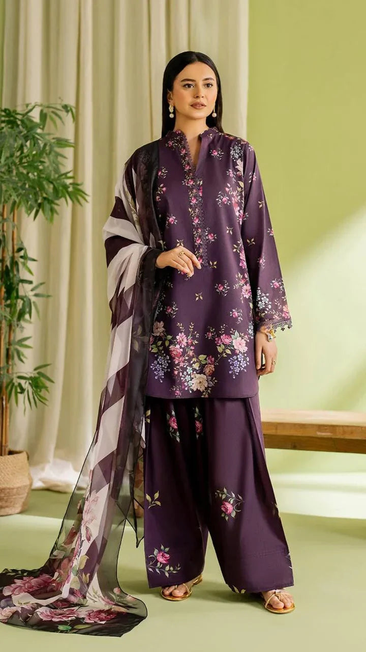 Jahan Digital Farshi Shalwar 3PC Luxury Silky Mid Season
