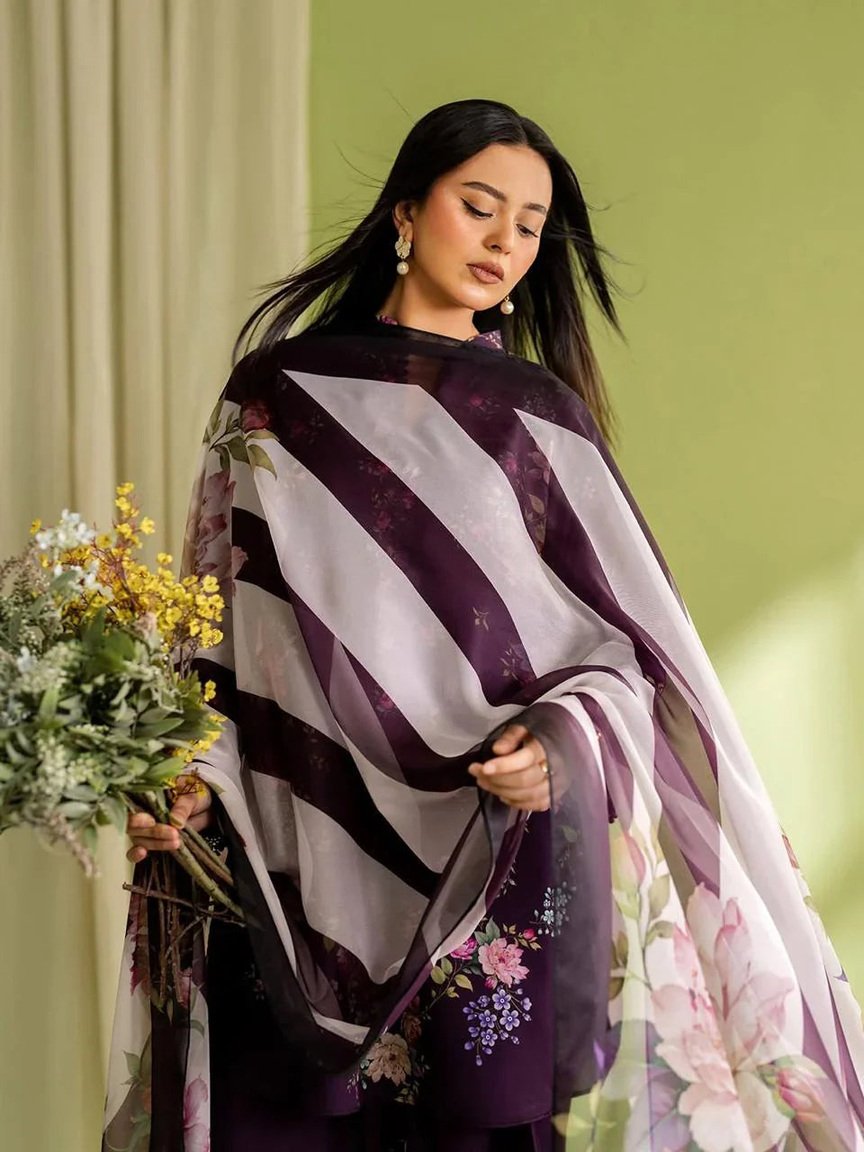 Jahan Digital Farshi Shalwar 3PC Luxury Silky Mid Season