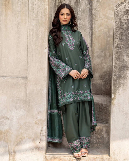 Naima Embroidered 3PC Premium Stone Linen Collection