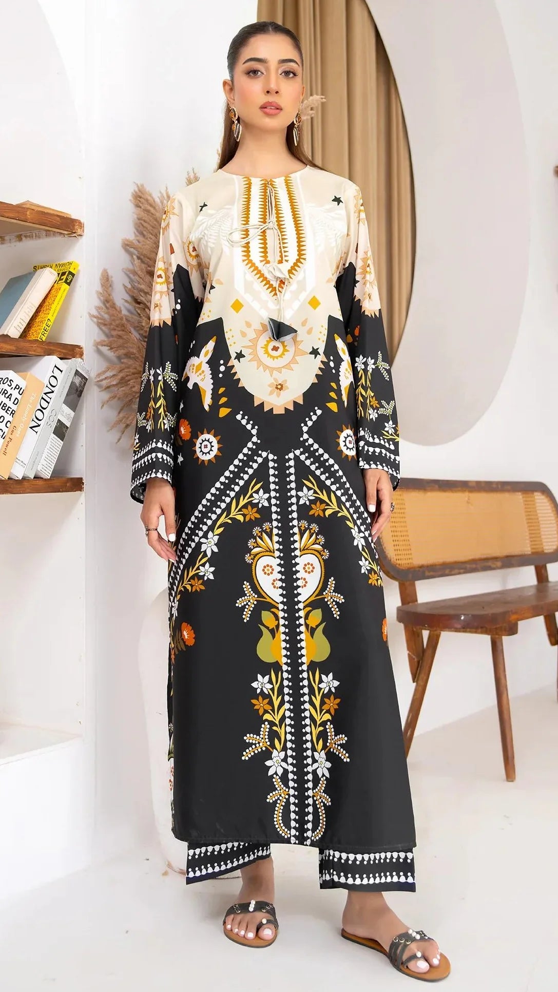 Isra Digital Co-Ord 2PC Winter Silk Set