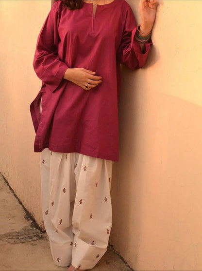 Ladli Embroidered Shalwar Set Premium Stone Linen Collection