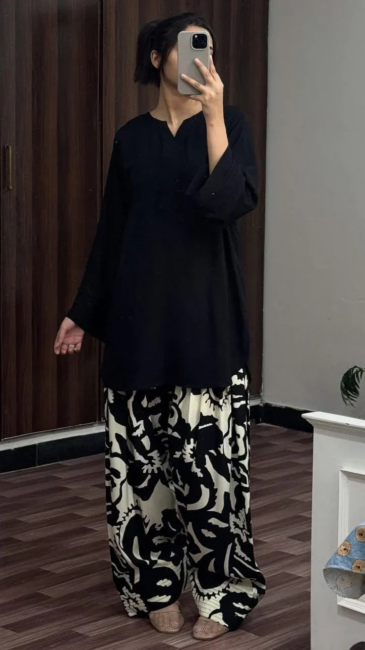 Black & White Digital Farshi Shalwar 2PC Luxury Collection
