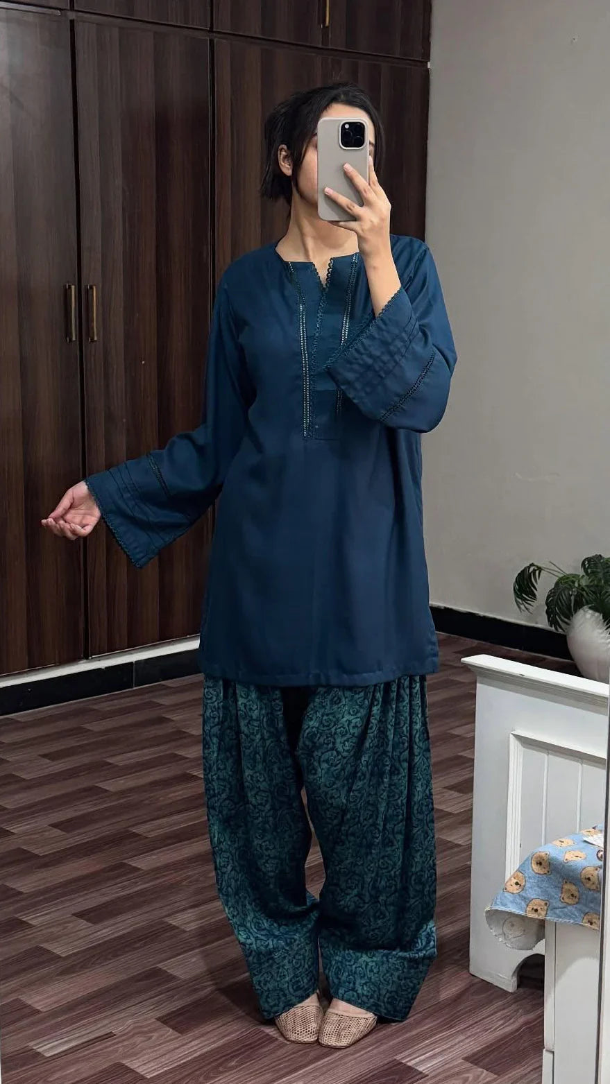 Blue Digital Farshi Shalwar 2PC Luxury Collection