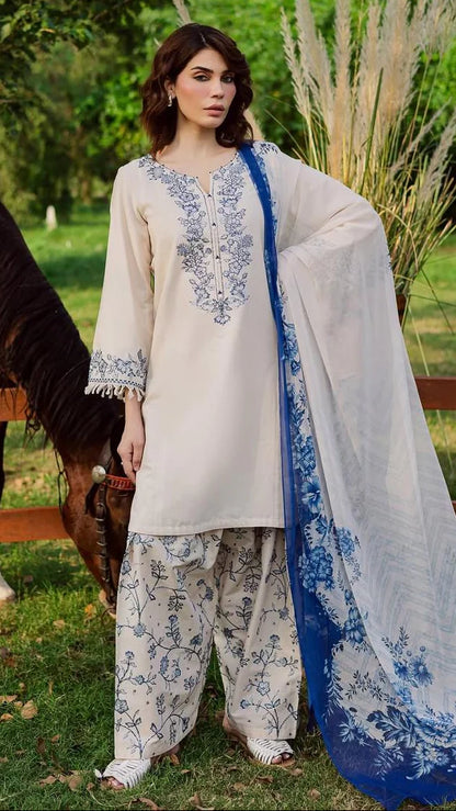 Batik Khaddar Embroidered 3PC
