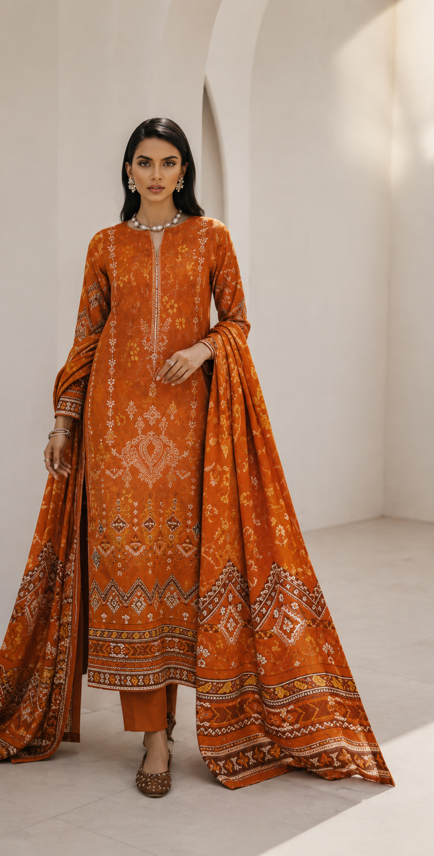 FizzabyZahir Amber Heritage – Luxury Printed Lawn 3 Piece Unstitched Suit