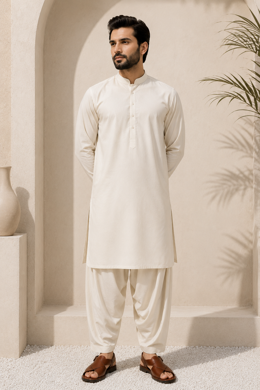 FizzabyZahir Executive Off White – Premium Men's Unstitched Collection