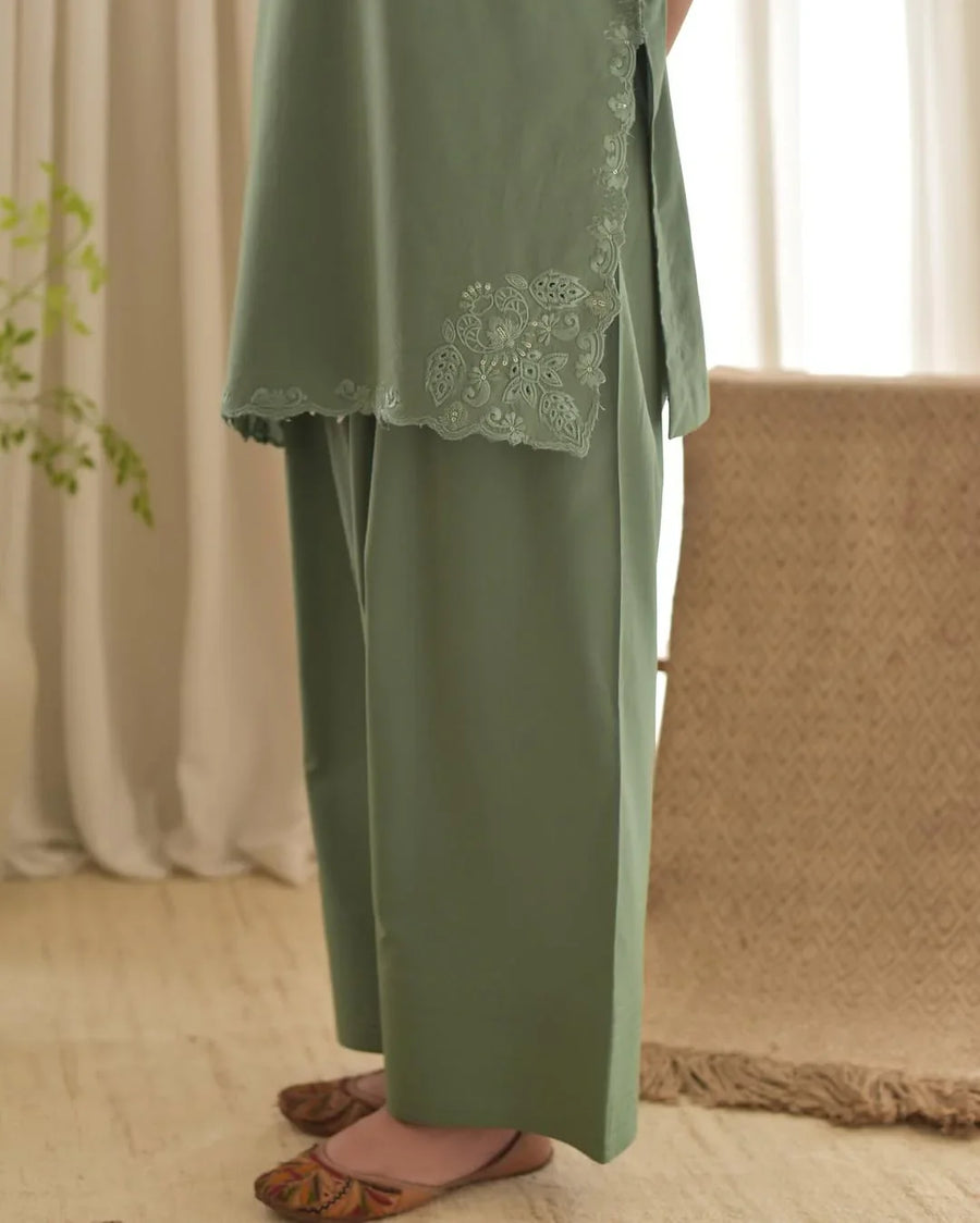 Aira Green Embroidered 3PC