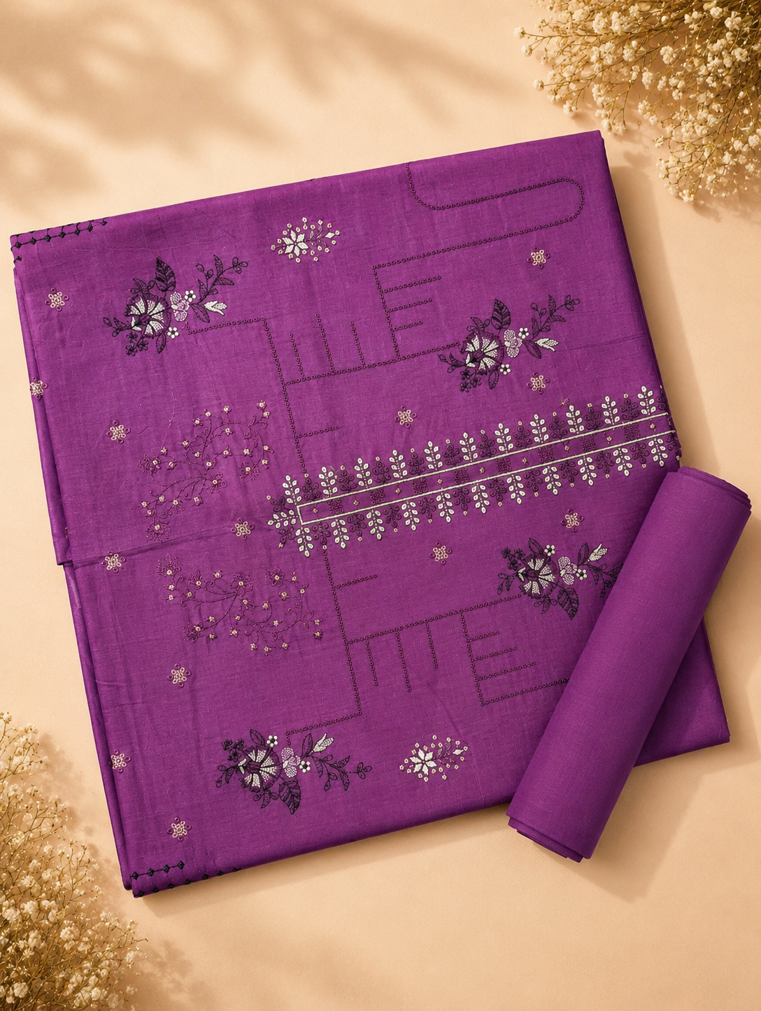 FizzabyZahir Royal Amethyst – Luxury Embroidered Lawn 3 Piece Unstitched Suit