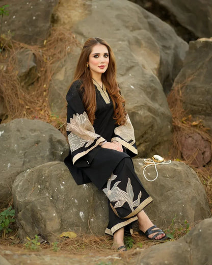 Almond Embroidered 2PC Premium