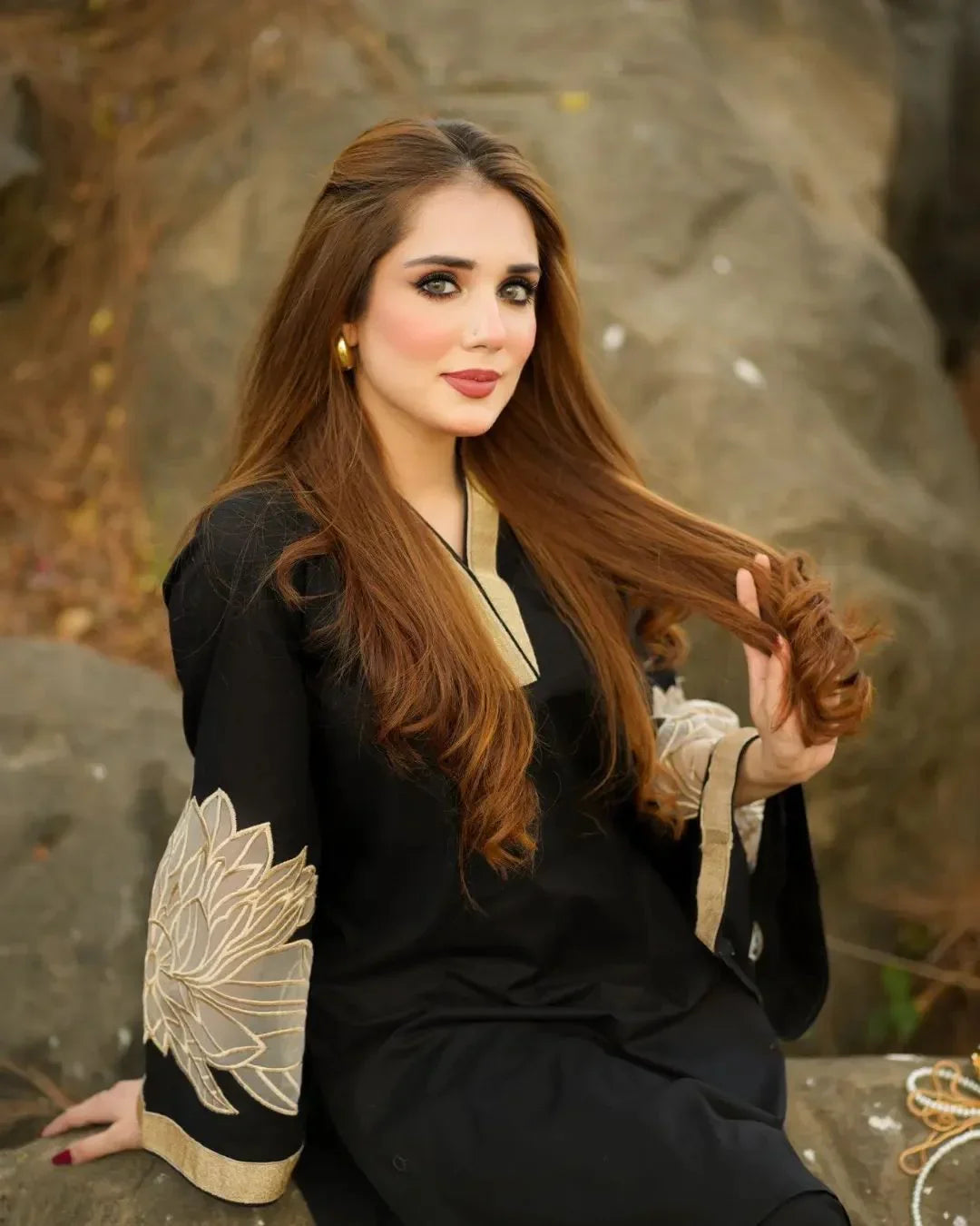 Almond Embroidered 2PC Premium