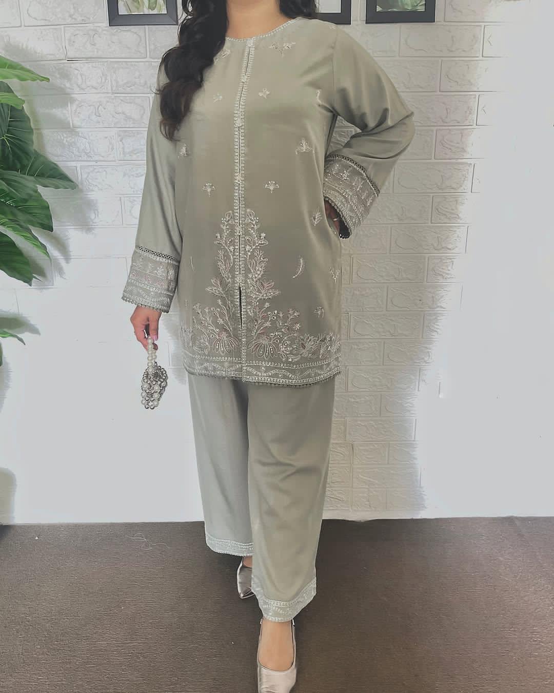 Jenifer Embroidery Co-Ord Set Premium Summer Linen