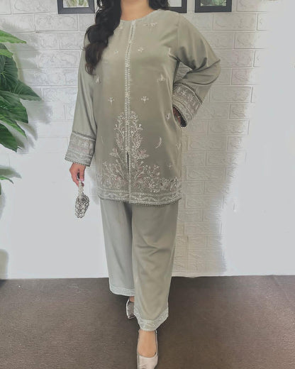 Jenifer Embroidery Co-Ord Set Premium Summer Linen