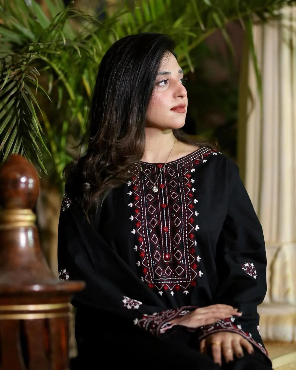 Black Luxe Embroidered 2PC