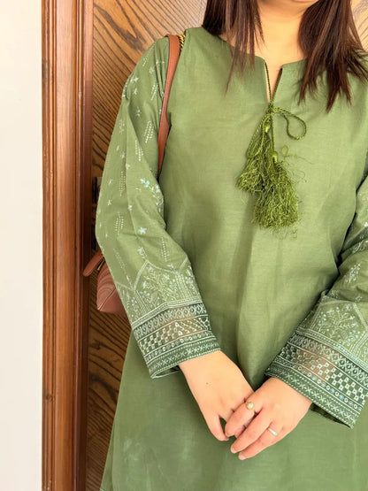Minsha Embroidered Farshi Shalwar Set Premium Lawn