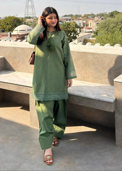 Minsha Embroidered Farshi Shalwar Set Premium Lawn