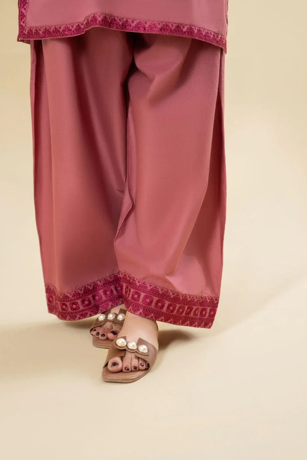 Ruby Pink Farshi Shalwar Set Premium Lawn Summer Collection