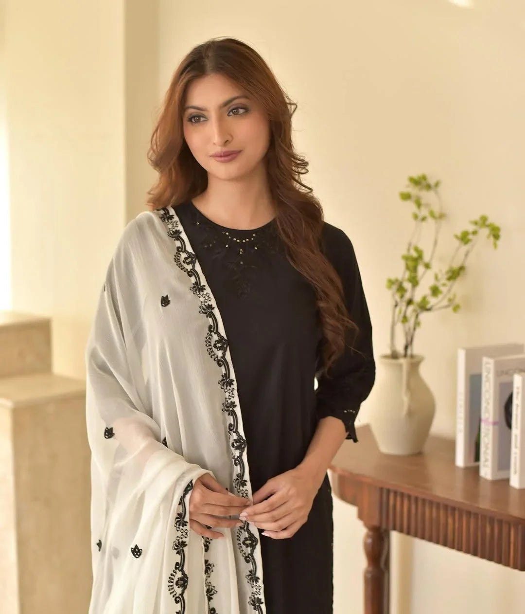 Aira Black Embroidered 3PC