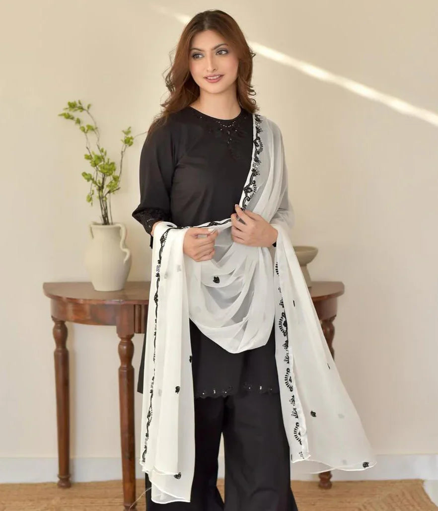 Aira Black Embroidered 3PC