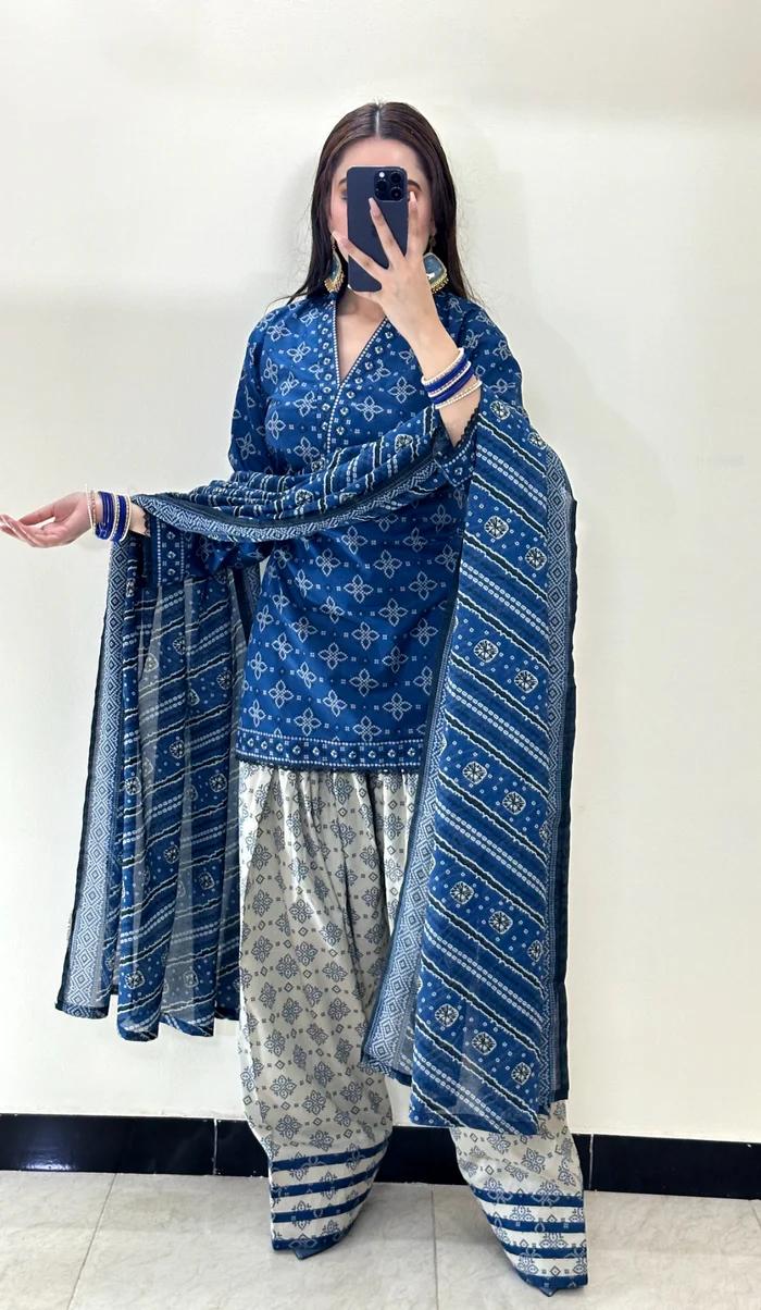 Chunri Digital Farshi Shalwar 3PC Luxury Collection