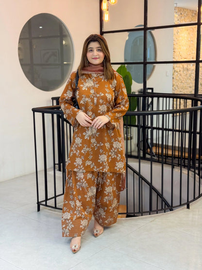 Meena Farshi Shalwar 3PC Digital Printed Set
