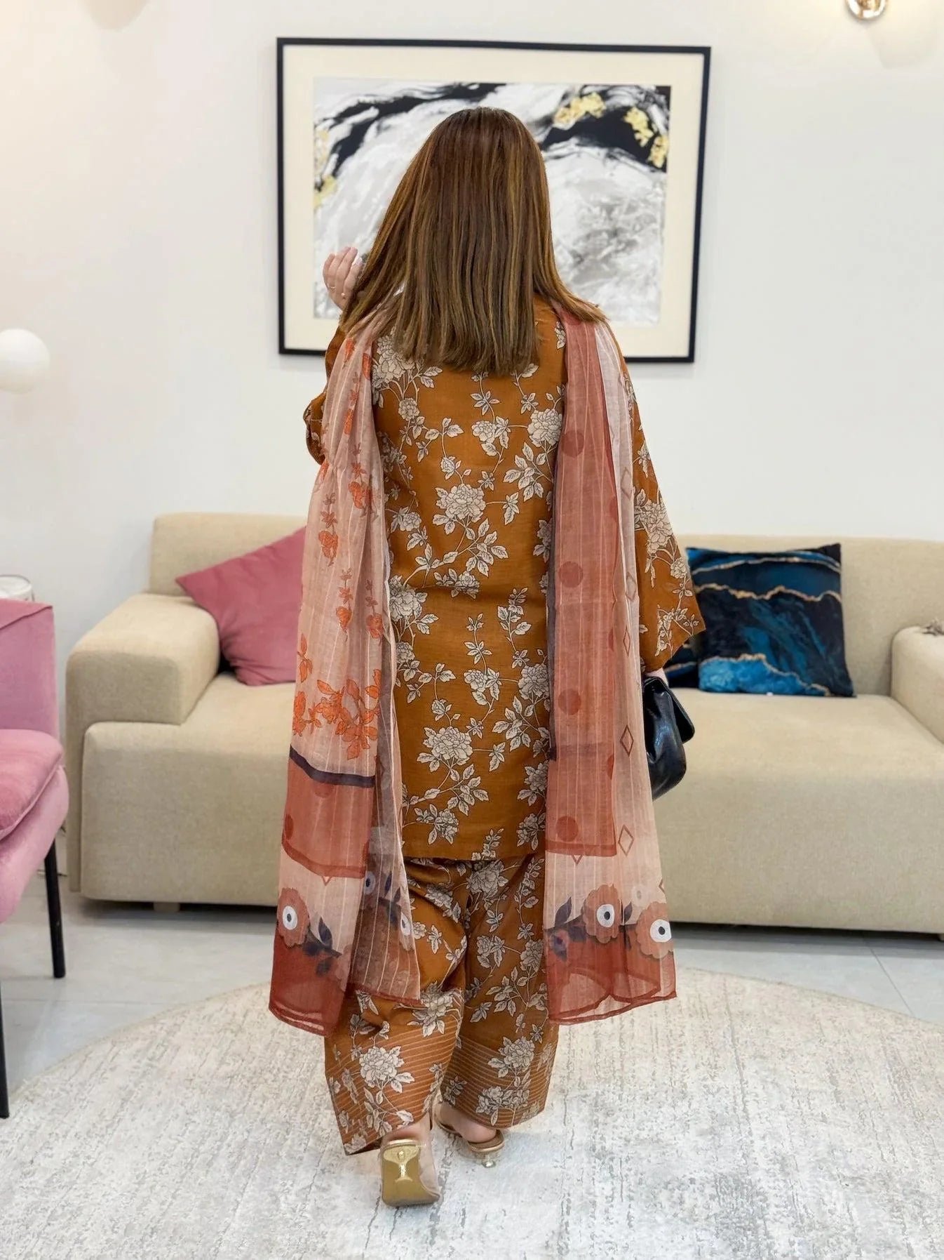 Meena Farshi Shalwar 3PC Digital Printed Set
