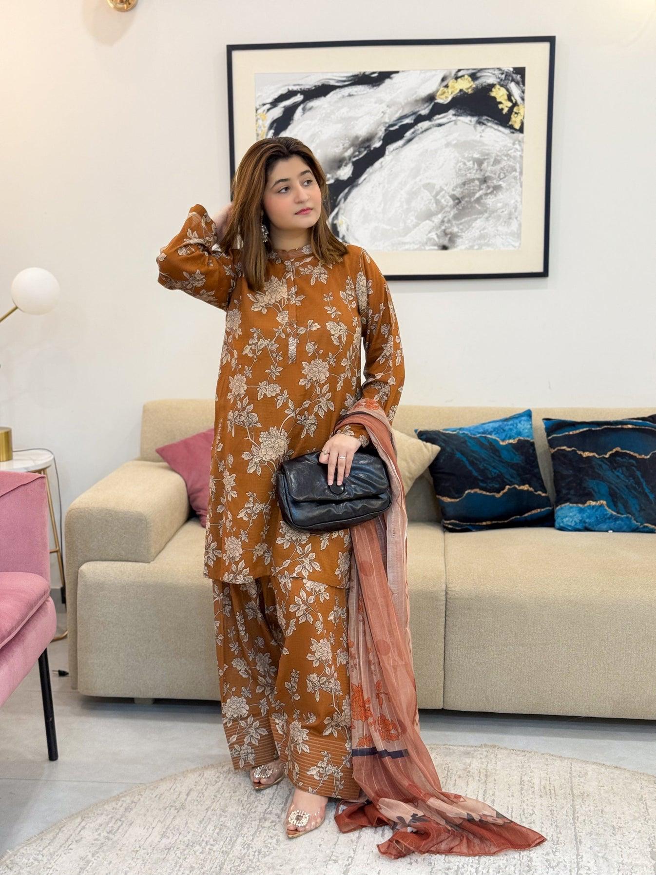 Meena Farshi Shalwar 3PC Digital Printed Set