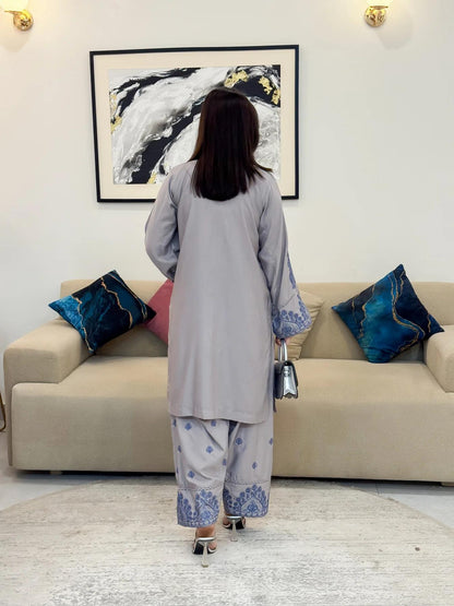 Aliya Embroidered Farshi Shalwar 2PC