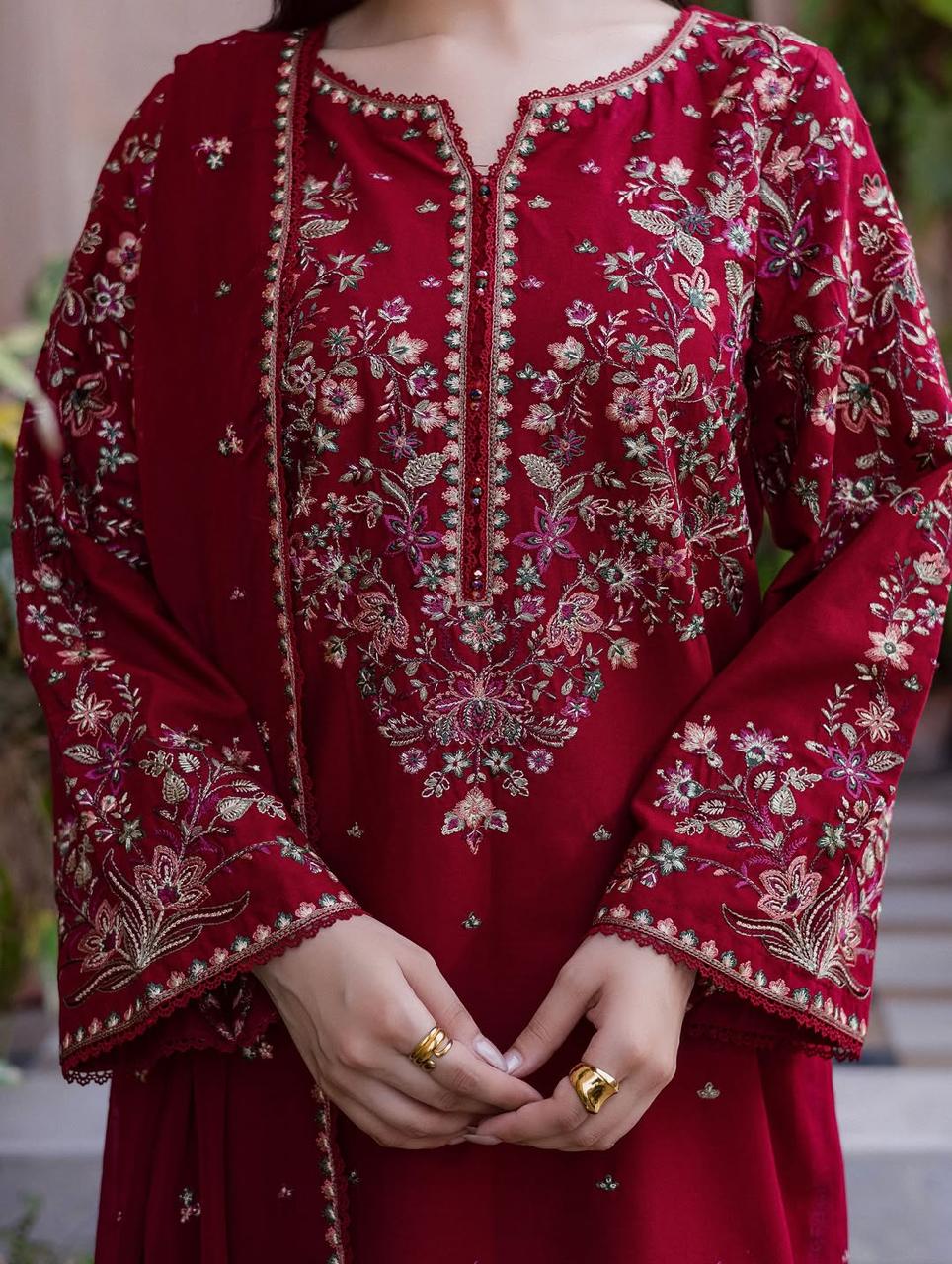 Sanaf Embroidered 3PC Premium  Collection