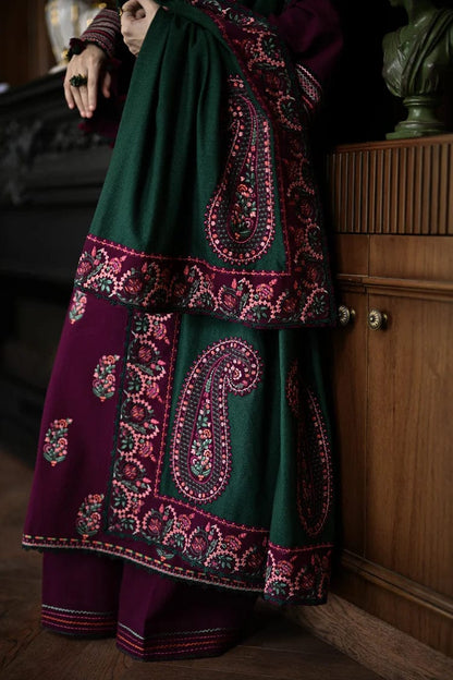 Hezlin Embroidered Shawl 3PC Premium Linen Set