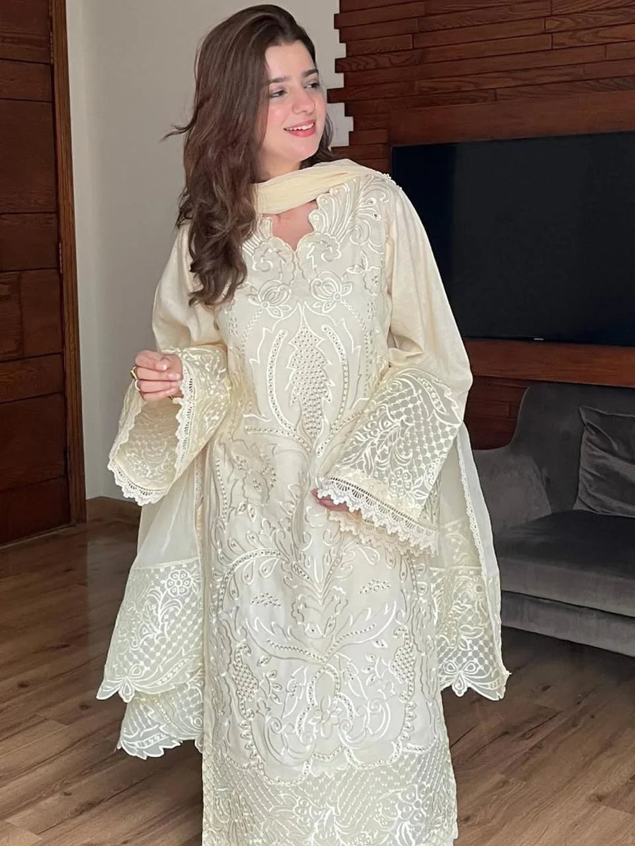 Rabeel Embroidered Shawl 3PC
