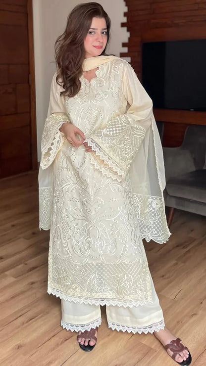 Rabeel Embroidered Shawl 3PC