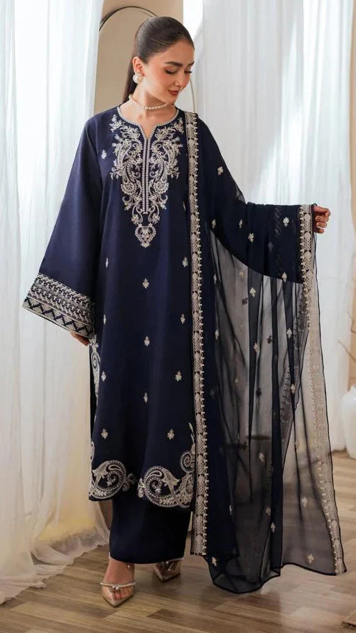 Nureh Embroidered 3PC Premium Soft Linen Collection