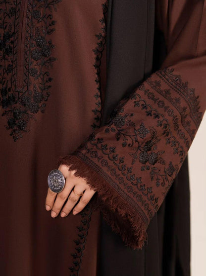 Sanam Embroidered 3PC Stone Linen Suit