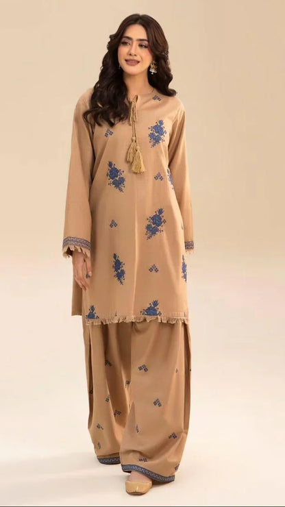 Reeza Embroidered Farshi Shalwar Set Premium Arabic