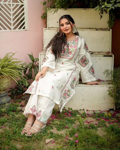 Violet Embroidery 2PC Premium Lawn